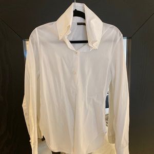 Alexander McQueen white cotton button down shirt
